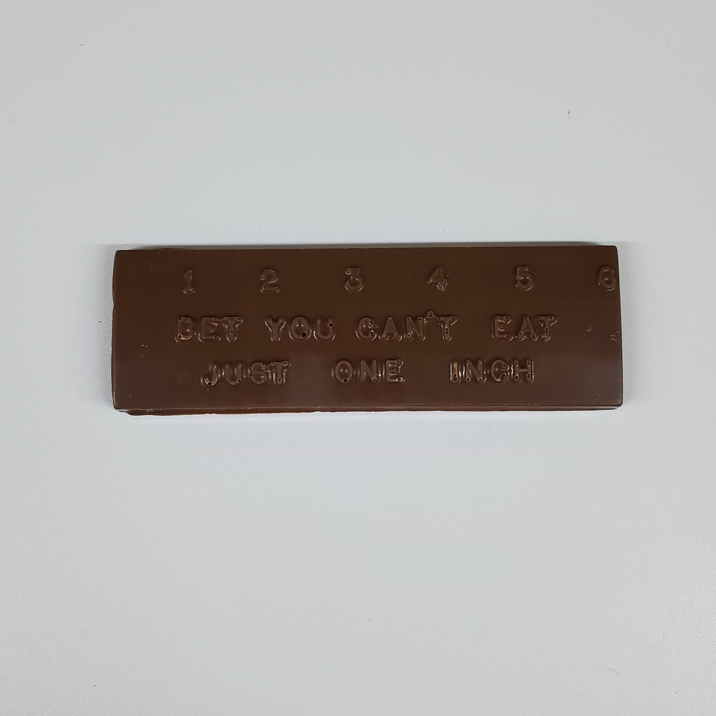 Milk Chocolate Ruler with 'Bet You Can't Eat Just One Inch' 