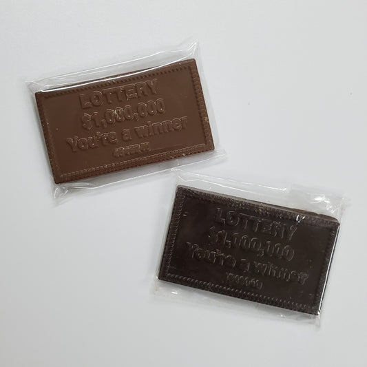 milk & dark chocolate lottery ticket