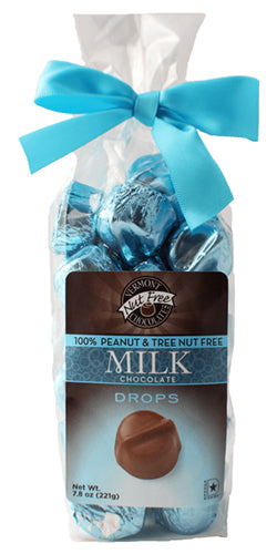 Bag of individual bite sized Vermont Nut Free Milk Chocolate Drops