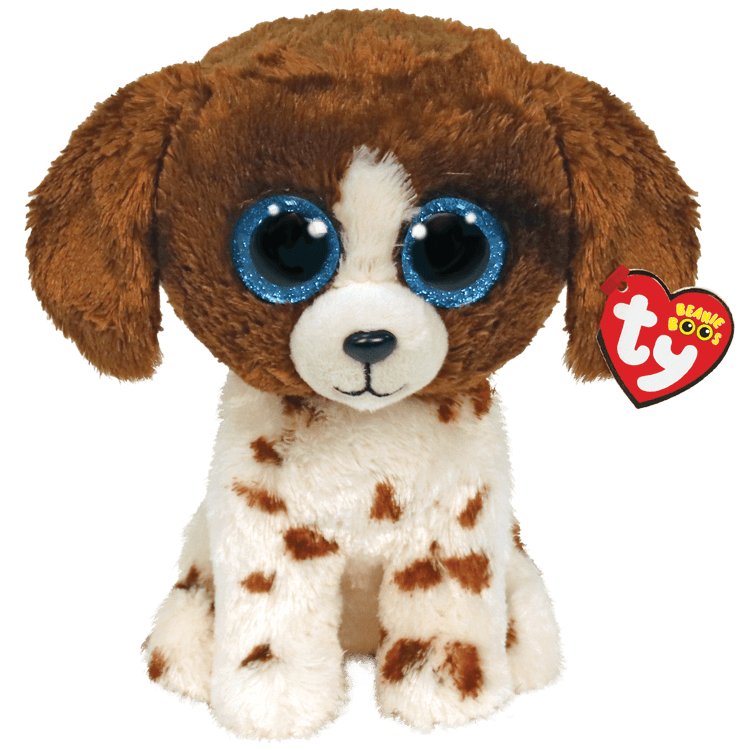 Muddles Brown and White Dog TY Beanie Boo Plush