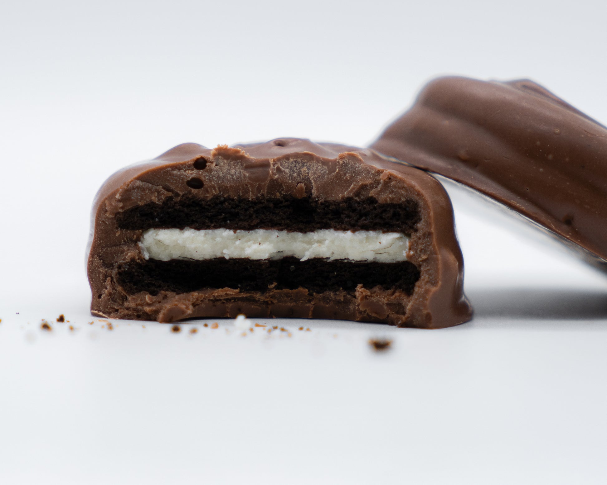 Inside of Double Dipped Double Stuffed Oreo Cookie