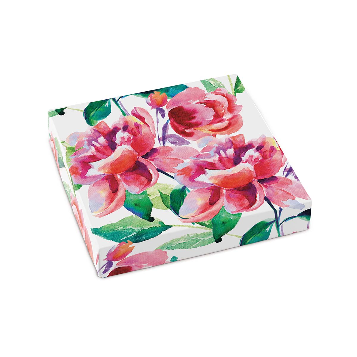 Painted Peonies Themed Box Cover for 9 Piece Holiday Assortment