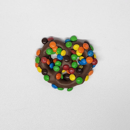 Pretzel Covered In Milk Chocolate With M&M's