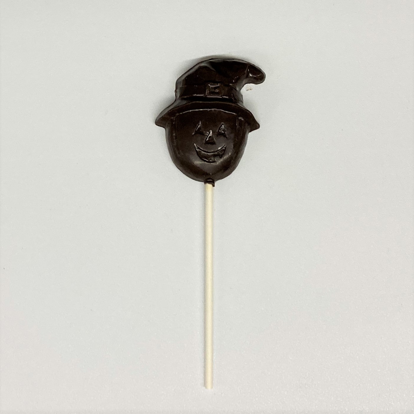 Dark Chocolate Pumpkin with Hat Lollipop