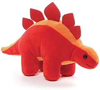 7" stuffed Red Stegosaurus chatter plush toy that make noise when squeezed