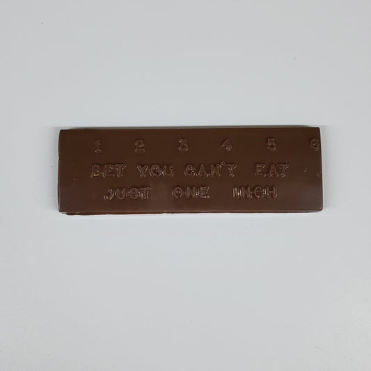 Milk Chocolate Ruler with 'Bet You Can't Eat Just One Inch' 