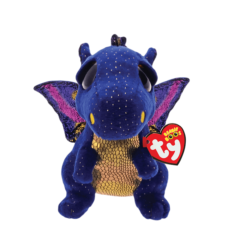 Saffire TY Beanie Boos Blue Speckled Dragon Stuffed Plush