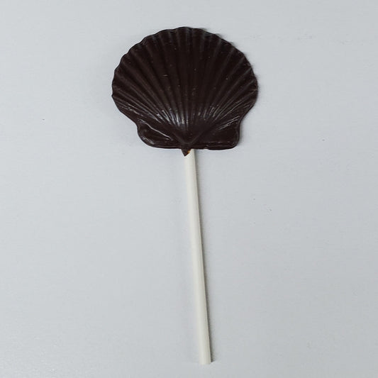 Dark Chocolate Shaped Scallop Shell Pop