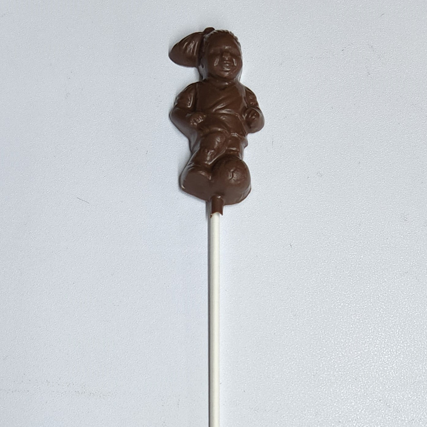 Milk Chocolate Soccer Girl Lollipop