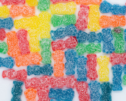 Red, Orange, Yellow, Green and Blue Sour Patch Kids 