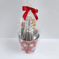 Stage Stop Candy Sports Themed Gift Basket Wrapped in Plastic with Red Bow
