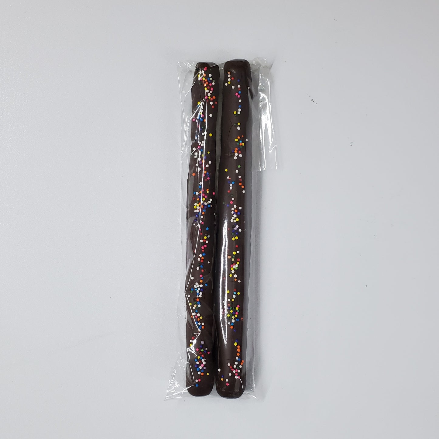 dark chocolate sprinkle pretzel rods