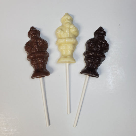 Milk, Dark & White Chocolate Standing Santa Pops