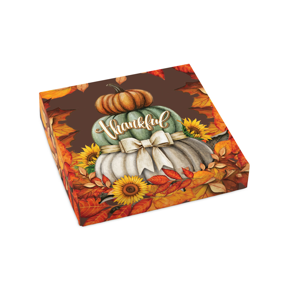 Thankful Autumn Stacked Pumpkins Cover for 9 Piece Chocolate Assortment