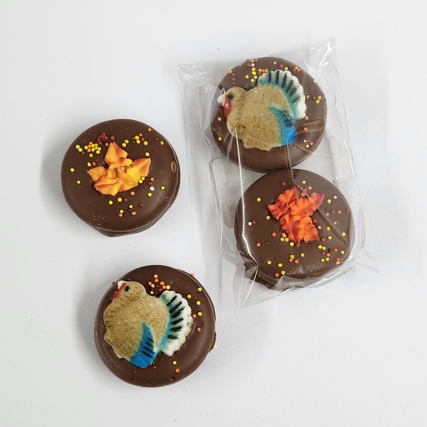 Thanksgiving Themed Oreo Cookies Covered in Chocolate