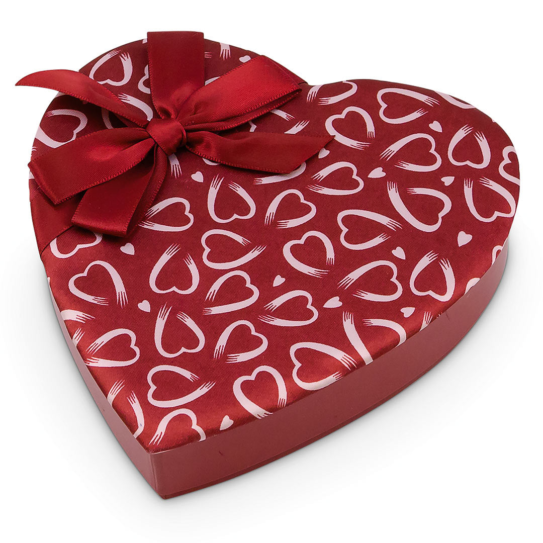 8oz Truffle Heart Box with red bow 
